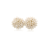 Orecchini da donna in oro giallo 18 kt con pavé di perle dolci – 9.60 g – Idee Preziose dal 1987 - IP.OK18G/3